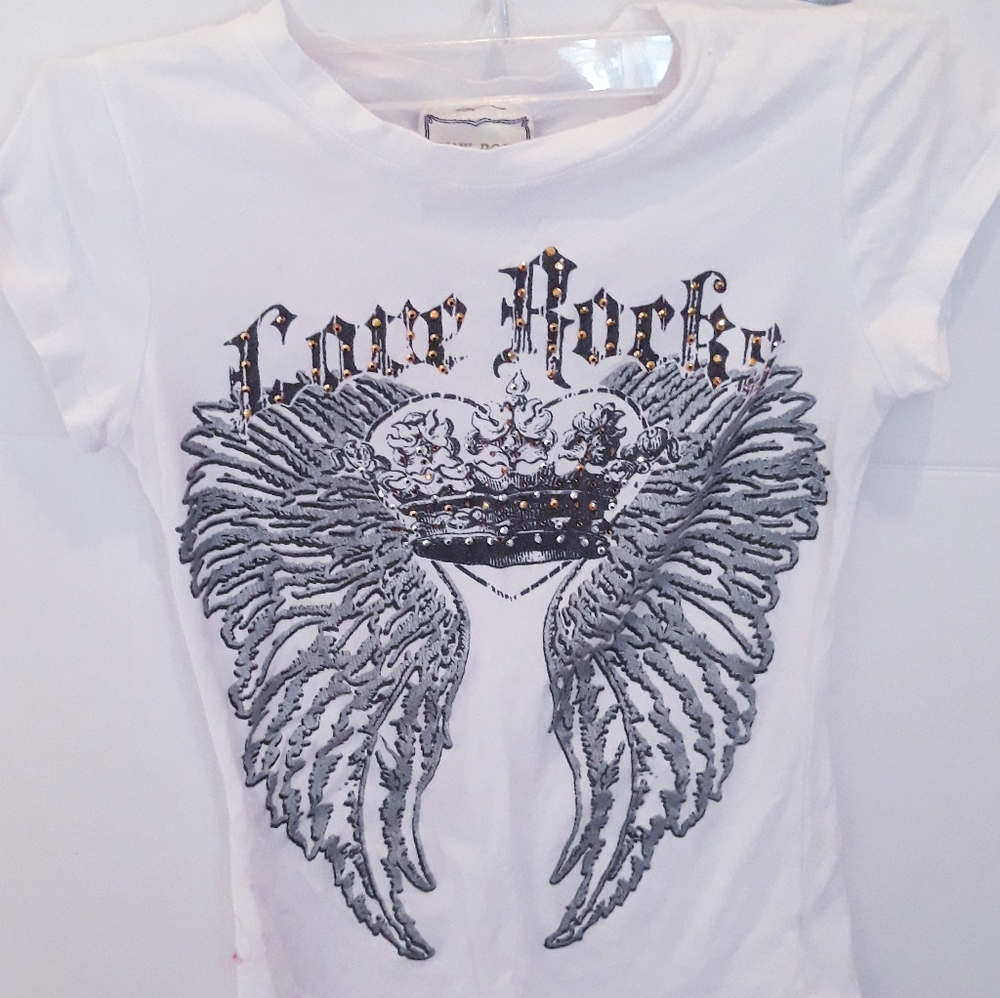 Pink Rose Tee Shirt Women - small - white